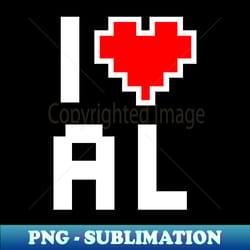 i love alabama - pixel heart for alabaman gamer - high-resolution png sublimation file - instantly transform your sublimation projects