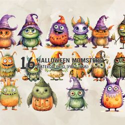 16 halloween momsters png, halloween svg, cute halloween, halloween, halloween png 108