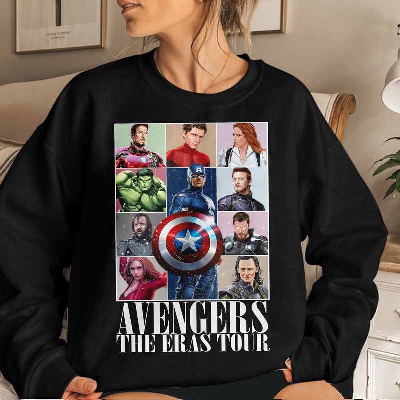 Avengers The Eras Tour 2023, Avenger MCU Assemble Sweatshirt, Marvel Fan Gift, Spiderman Thor Loki Hulk Unisex T Shirt Sweatshirt Hoodie 4.jpg