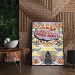 led zeppelin poster, vintage music poster, music band poster, led zeppelin fan gift, led zeppelin 1975 concert vintage a