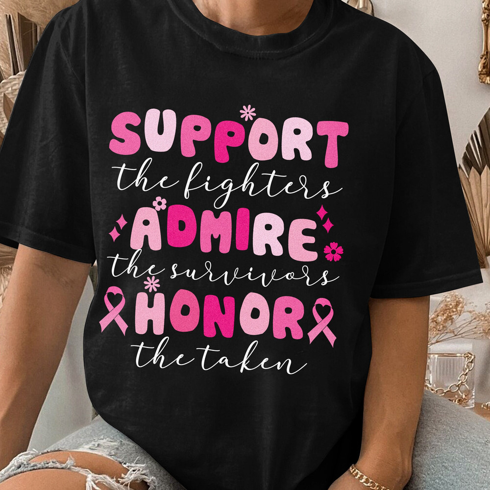 Breast Cancer Awareness, In October We Wear Pink, Cancer Ribbon Shirt, Motivational Pink Ribbon Unisex T Shirt Sweatshirt Hoodie 1.jpg