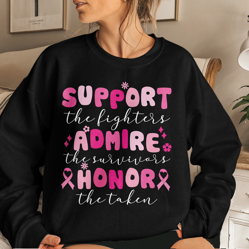 Breast Cancer Awareness, In October We Wear Pink, Cancer Ribbon Shirt, Motivational Pink Ribbon Unisex T Shirt Sweatshirt Hoodie 3.jpg