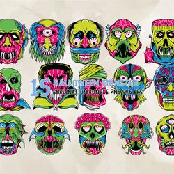 15 halloween monster bundle, halloween svg, cute halloween, halloween, halloween png 120