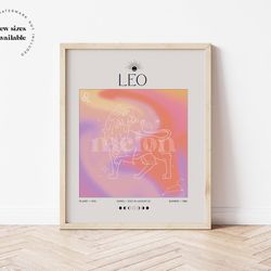 leo, zodiac sign , horoscope, illustration, downloadable print, printable illustration, poster, wall art.jpg