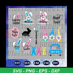 easter bunny svg, bunny svg, happy easter vg, gnome easter svg, easter monogram svg, files for silhouette, files for cricut, svg, dxf, eps, png instant download