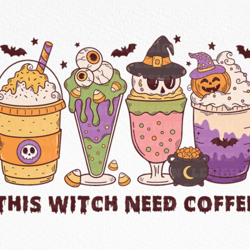 coffee halloween witch png ,halloween png, cute halloween, cute halloween svg,funny halloween 01