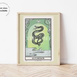 slytherin, hogwarts house, tarot card, downloadable print, printable illustration, poster, wall art.jpg