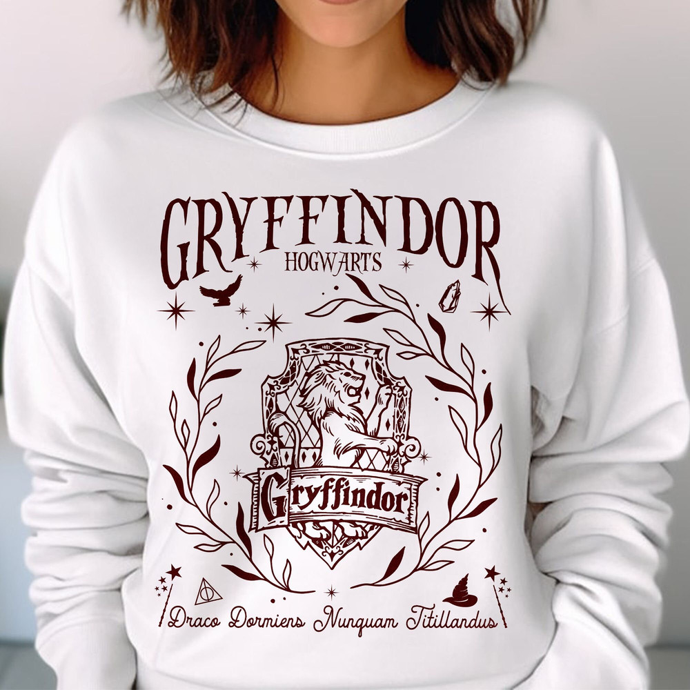 Gryffindor Vintage Hogwarts House Sweatshirts, Wizard World Sweatshirt, Magic World Shirt, HP Fan Gift Unisex T Shirt Sweatshirt Hoodie 2.jpg