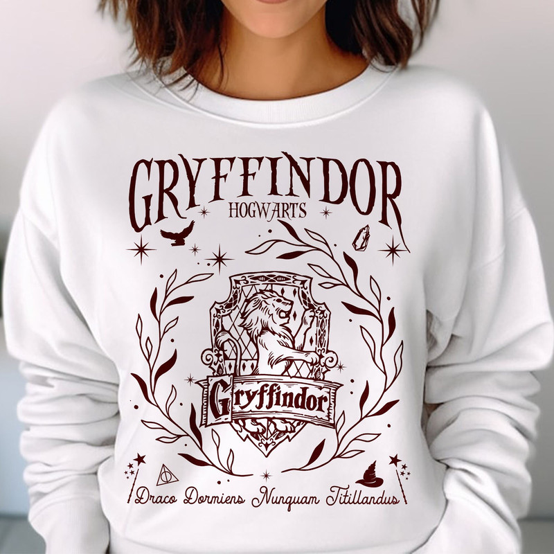 Gryffindor Vintage Hogwarts House Sweatshirts, Wizard World Sweatshirt, Magic World Shirt, HP Fan Gift Unisex T Shirt Sweatshirt Hoodie 2.jpg