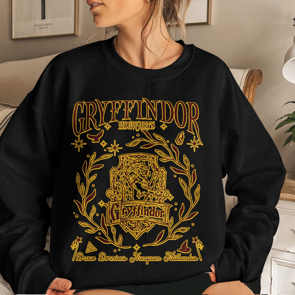 Gryffindor Vintage Hogwarts House Sweatshirts, Wizard World Sweatshirt, Magic World Shirt, HP Fan Gift Unisex T Shirt Sweatshirt Hoodie 4.jpg