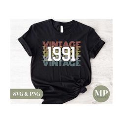 vintage 1991 svg & png