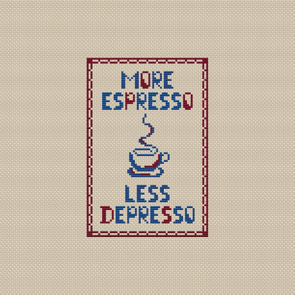 more espresso cross stitch pattern