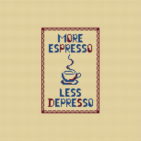 espresso cross stitch pattern