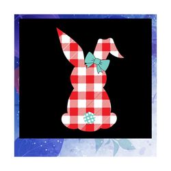 bunny easter svg, happy easter svg, buffalo plaid bunny svg, easters day svg, easter gift, files for silhouette, files f