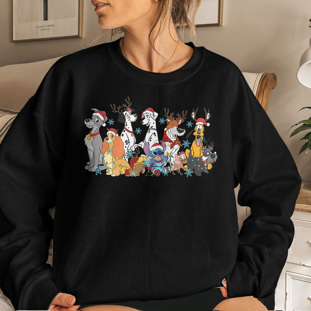 Merry Christmas Disney Dogs Sweatshirt, Dog Christmas Shirt, Dog Lovers Shirt, Disney Christmas Unisex T Shirt Sweatshirt Hoodie 6.jpg