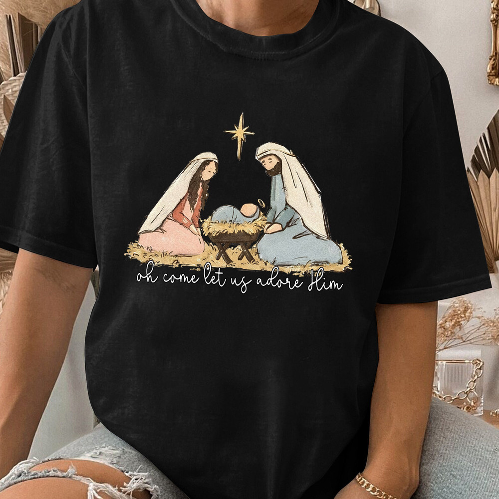 Nativity Scene Shirt, Nativity Shirt, Manger Scene Shirt, Neutral Nativity Scene, Christmas Unisex T Shirt Sweatshirt Hoodie 3.jpg