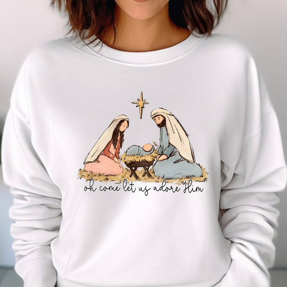 Nativity Scene Shirt, Nativity Shirt, Manger Scene Shirt, Neutral Nativity Scene, Christmas Unisex T Shirt Sweatshirt Hoodie 5.jpg