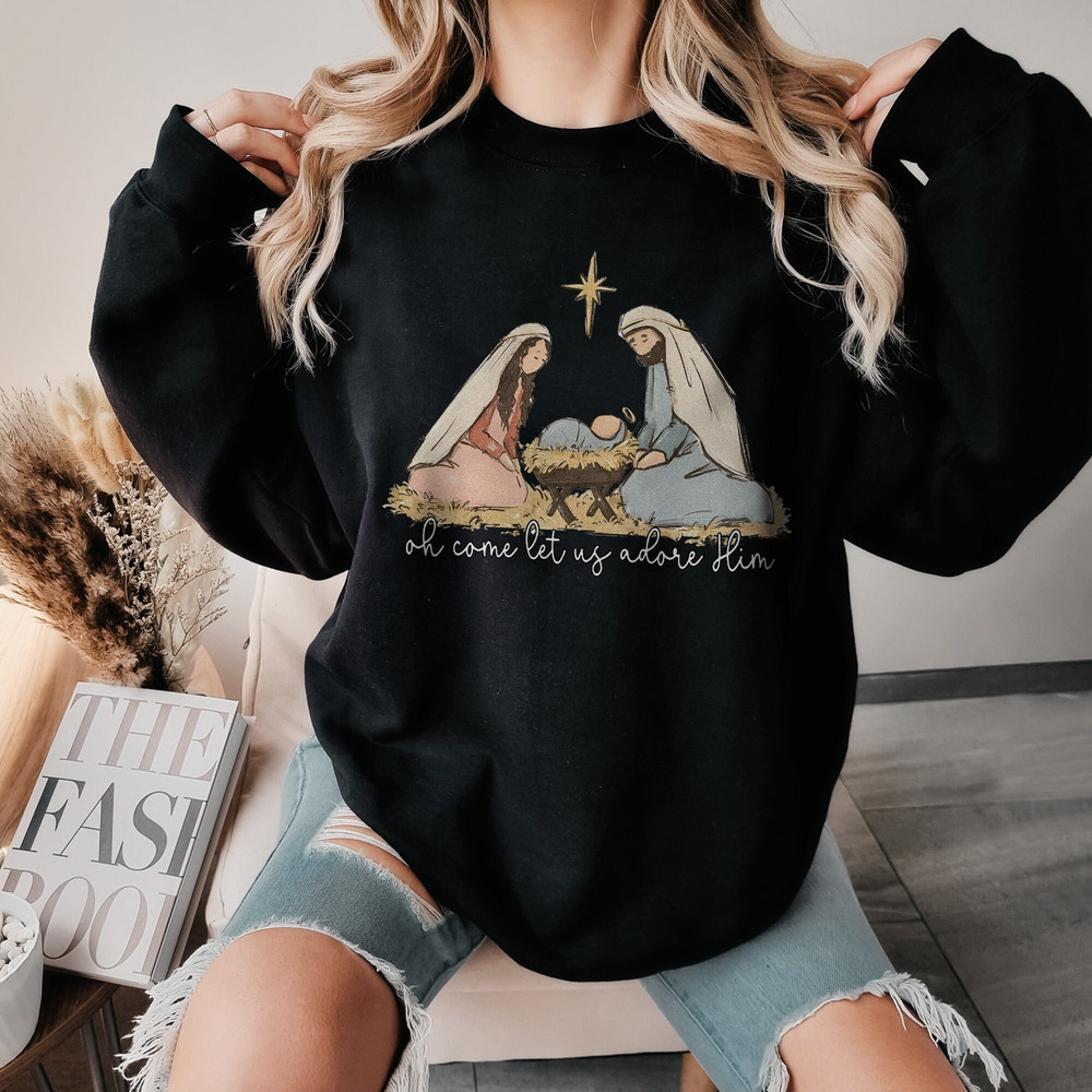 Nativity Scene Shirt, Nativity Shirt, Manger Scene Shirt, Neutral Nativity Scene, Christmas Unisex T Shirt Sweatshirt Hoodie 6.jpg