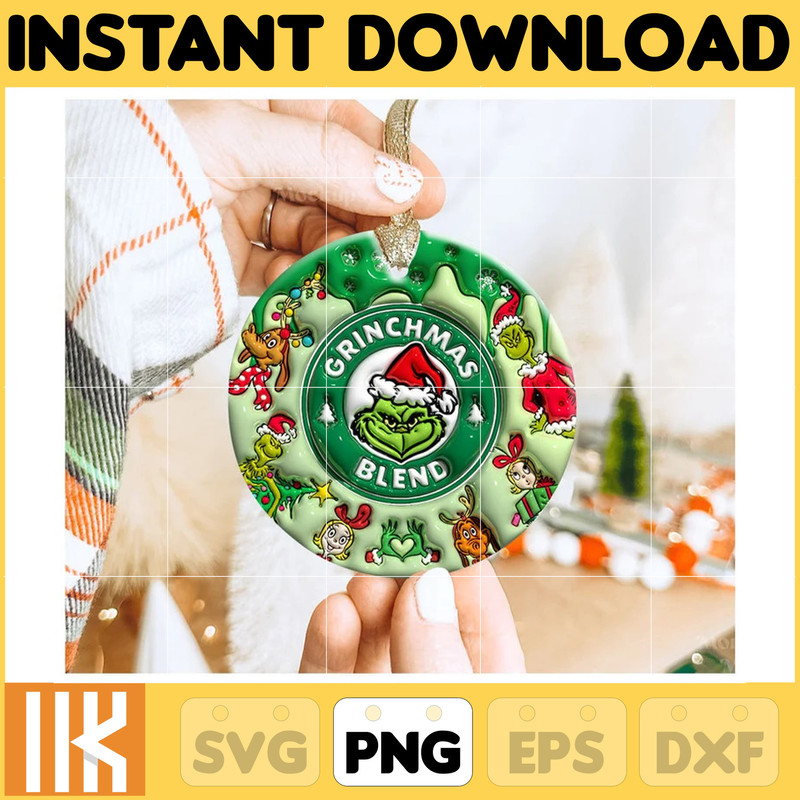 3D Inflated Christmas Ornament, Inflated Christmas Png 3D Ornamnet Design, Christmas Round Ornament PNG, Ornament Sublimation (3).jpg