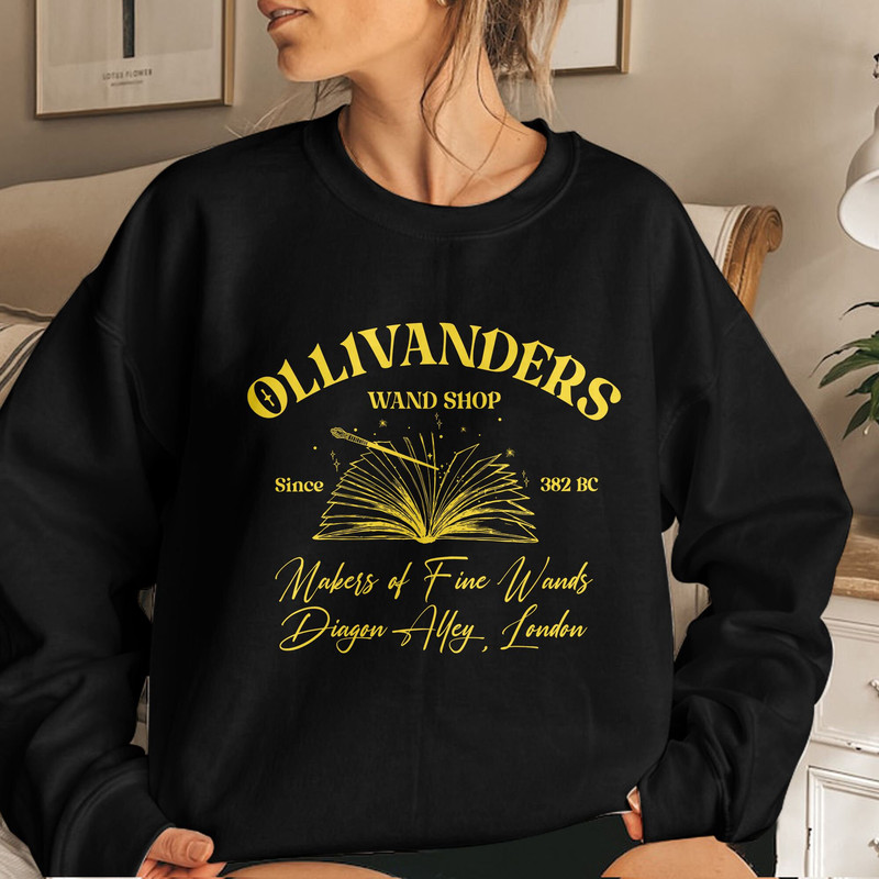 Ollivanders Wand Shop Shirt, Wizard Book Shop, Wizard Shirt, Book Nerd Shirt, Gift on Birthday, Christmas Unisex T Shirt Sweatshirt Hoodie 2.jpg