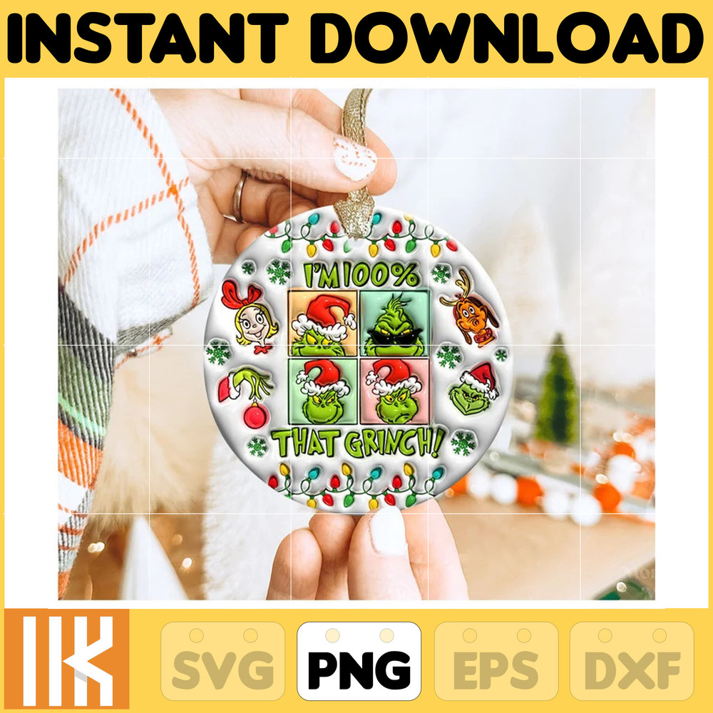 3D Inflated Christmas Ornament, Inflated Christmas Png 3D Ornamnet Design, Christmas Round Ornament PNG, Ornament Sublimation (6).jpg