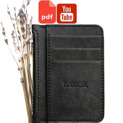 Pattern of Zipper card leather wallet in PDF format with a step of 4 mm.