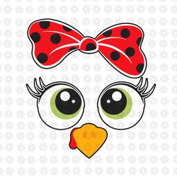 cute turkey face women little girls svg, funny thanksgiving svg, turkey face women svg, turkey svg, thanksgiving day svg