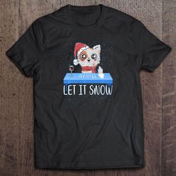 let it snow funny reindeer cocaine christmas t-shirt