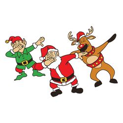 santa elf rudolph dabbing png, christmas png, christmas png files, christmas logo png, instant download