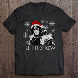 let it snow let it snow let it snow snowman christmas t-shirt
