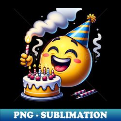 Blow  Cheer  Party-Ready Emoji with Birthday Hat Tee for Celebration Champions - Aesthetic Sublimation Digital File - Bold & Eye-catching