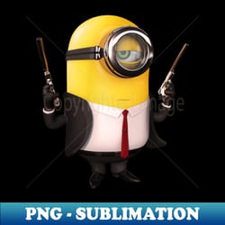 cool minion with a pistol - premium png sublimation file - capture imagination with every detail