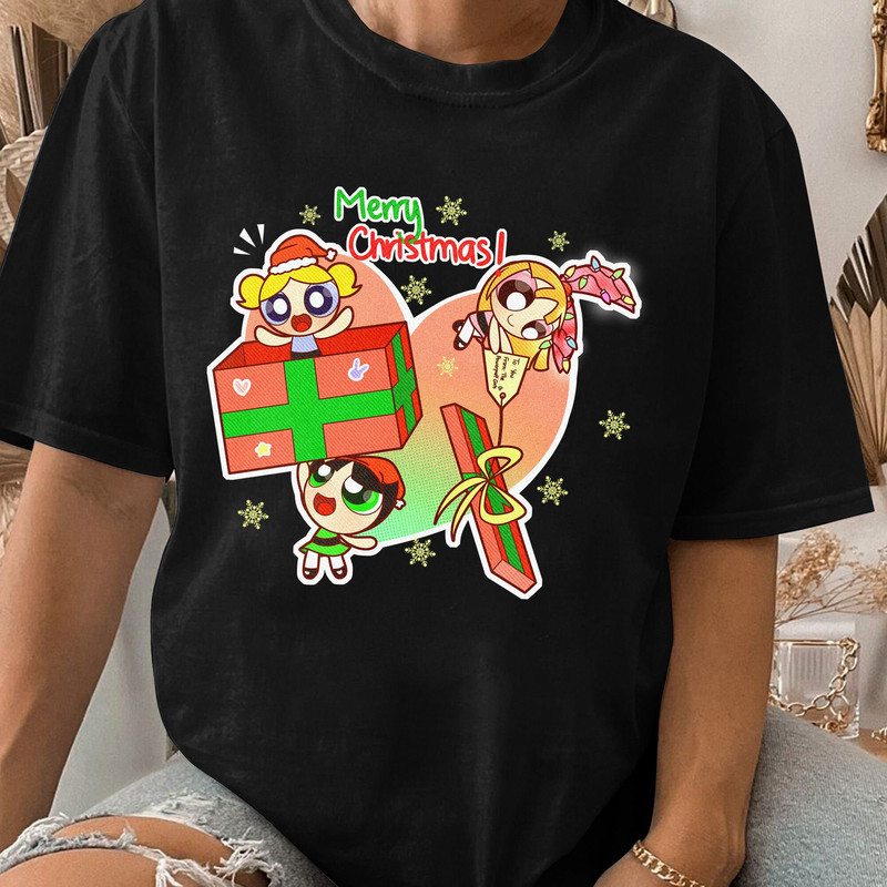 The Powerpuff Girls (Blossom, Bubbles and Buttercup) from 'Twas the Fight Before Christmas, 2003 Gift Unisex T Shirt Sweatshirt Hoodie 4.jpg