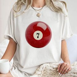 vintage 7 ball 90s graphic tshirt, retro billiard oversized, y2k lucky tee, cool 80s