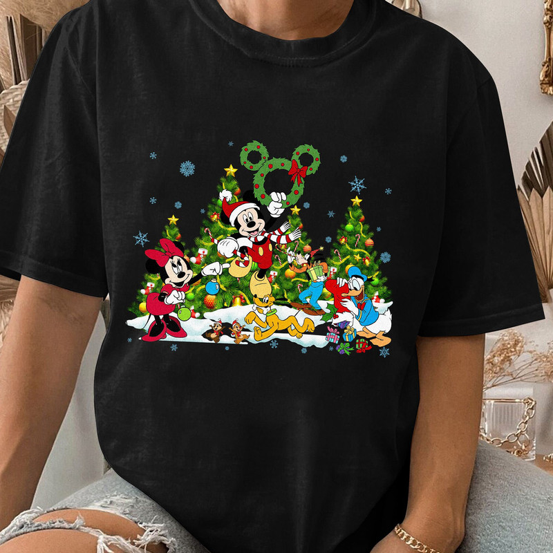 Vintage Mickey and friends Christmas tree shirt, Mickey Minnie Disney, WDW Disneyland Christmas Gift Unisex T Shirt Sweatshirt Hoodie 1.jpg