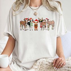 cute christmas cows, christmas heifer, mooey christmas, funny christmas highland cow