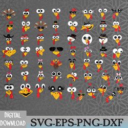 funny turkey thanksgiving family matching cute turkey face tee thanksgiving thanksgiving teacher turkey face svg, eps, p