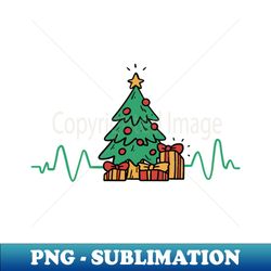 Holiday Heartbeat Xmas Christmas Tree Christmas - Digital Sublimation Download File - Perfect for Sublimation Art