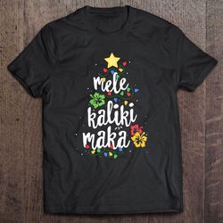 mele kalikimaka hawaiian surfing santa christmas t-shirt