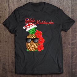 mele kalikimaka santa shaka hawaii christmas tshirt
