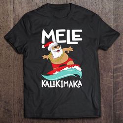 mele kalikimaka surfboard hawaiian flamingo christmas gift top