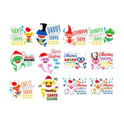 christmas shark svg cut files merry christmas svg shark clipart santa shark svg cutting files cut file, instant download