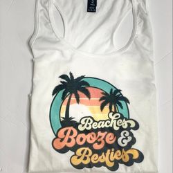 beach, booze & besties tanktop