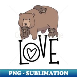 Mom Bear Love Baby Bear Cub - Retro PNG Sublimation Digital Download - Create with Confidence