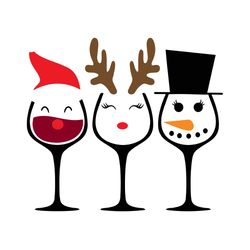 christmas wine glasses svg, png, dfx, eps files for cutting machines cameo cricut brother christmas, instant download