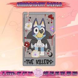 bluey tarot card embroidery design, halloween bluey embroidery, bluey halloween embroidery, machine embroidery designs