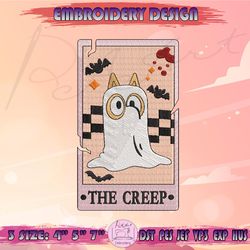 bingo tarot card embroidery design, halloween bingo embroidery, bluey halloween embroidery, machine embroidery designs