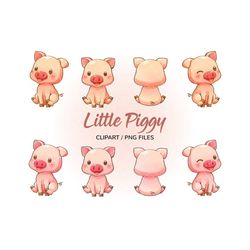 cute pig clipart, piggy clipart, pig clipart, piggy png, pig png, cute pig png, baby pig clipart, scrapbooking, instant download
