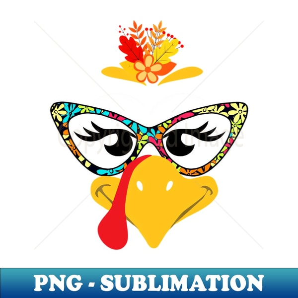 RK-20231113-31173_Thanksgiving Funny Turkey Face Colorful Floral Sunglasses 4898.jpg