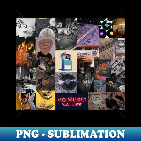 Sound B Collage music aesthetic collage - Artistic Sublimation Digital File - Inspire ...